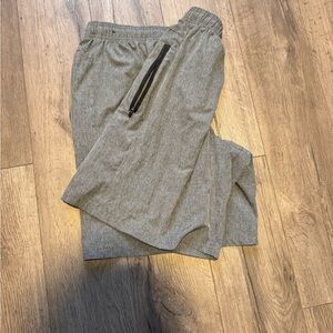 Light grey Legend athletic dry fit shorts with zipper pockets